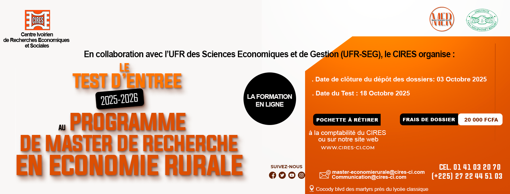 Master Economie Rurale 2025-2026